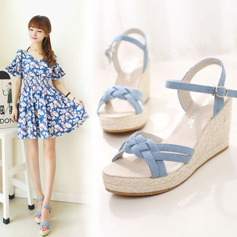 Espadrille Platform Straw Sandals