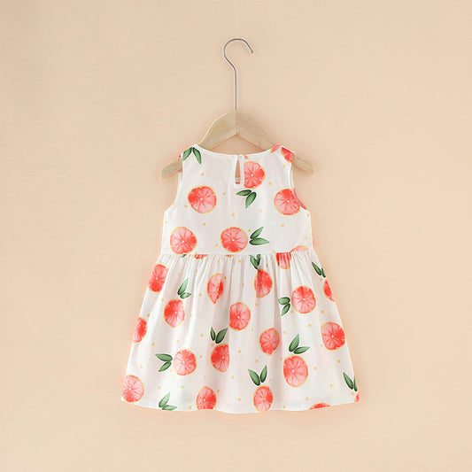 Spring And Summer New Girls' Dresses Pure Cotton