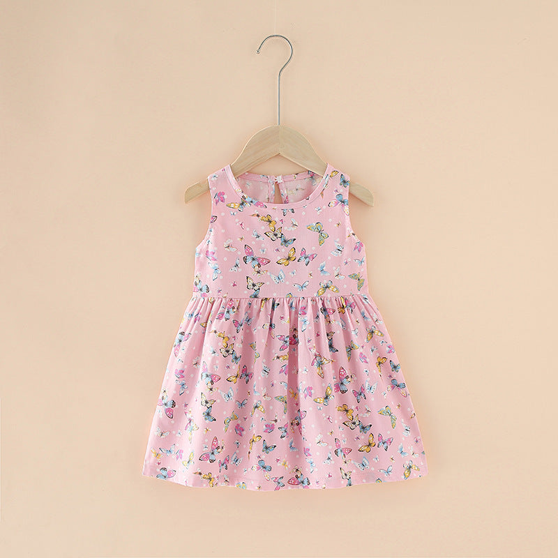 Spring And Summer New Girls' Dresses Pure Cotton