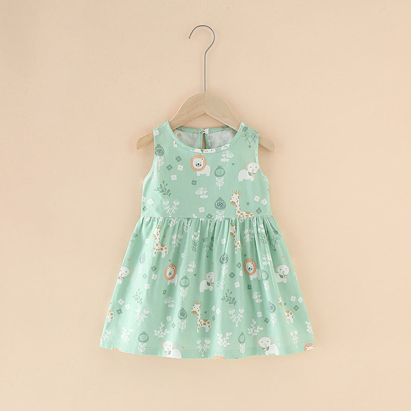 Spring And Summer New Girls' Dresses Pure Cotton