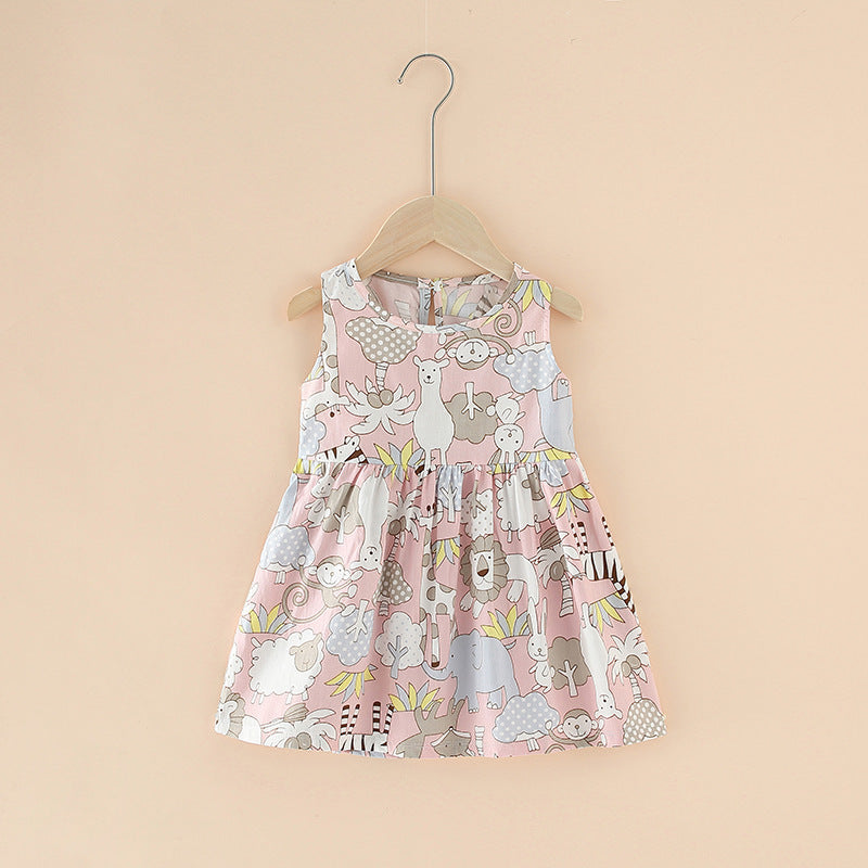 Spring And Summer New Girls' Dresses Pure Cotton