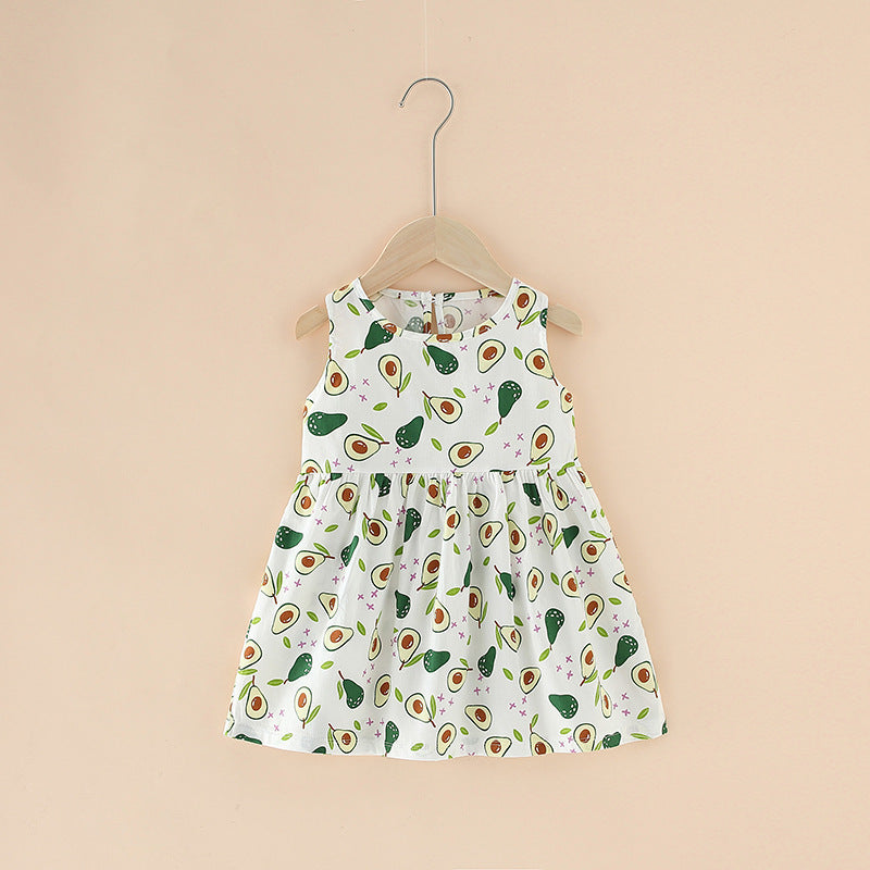 Spring And Summer New Girls' Dresses Pure Cotton