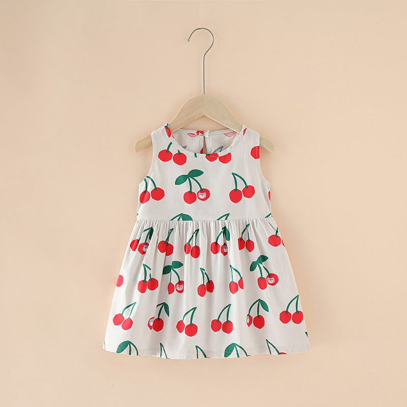 Spring And Summer New Girls' Dresses Pure Cotton