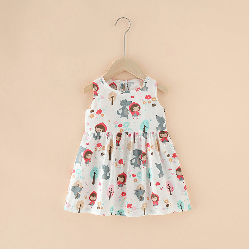 Spring And Summer New Girls' Dresses Pure Cotton