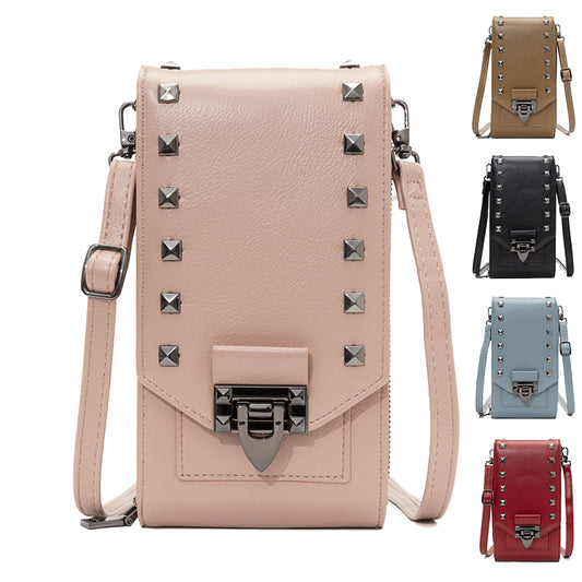 Rivet Design Shoulder Mobile Phone Handbag