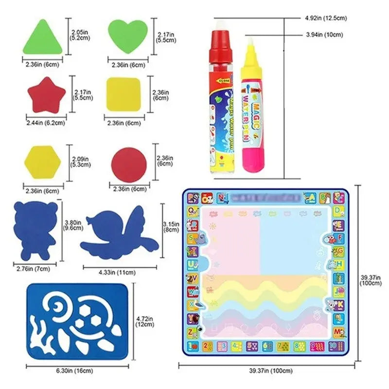 Coloring Doodle Mat with Magic Pens  Educational Toys for Kids